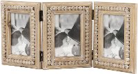 Wooden Folding Picture Frame with Beaded Detailing