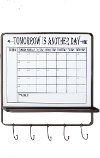 Metal Wall Calendar Sign with Hooks