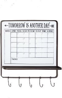 Metal Wall Calendar Sign with Hooks