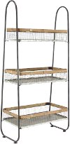 Metal and Wood Stand With Baskets