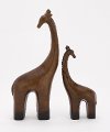 Set of 2 Brown Ceramic Giraffe Sculptures