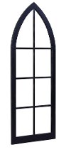 Magnolia Home Furniture Black Single Gothic Arched Window Pane