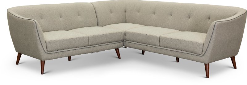 Light Gray Sectional Sofa With Corner Avery
