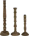 Magnolia Home Furniture Wooden Slim Taper Holders-Set of 3