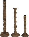 Magnolia Home Furniture Wooden Slim Taper Holders-Set of 3