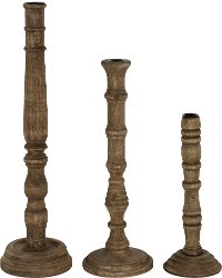 Magnolia Home Furniture Wooden Slim Taper Holders-Set of 3