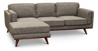Modern Gray Sectional Sofa with RAF Loveseat - Camden