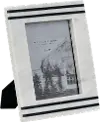 Clearance Magnolia Home Furniture White and Black Marble Photo Frame