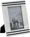 Clearance Magnolia Home Furniture White and Black Marble Photo Frame