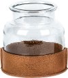 Magnolia Home Furniture 6 Inch Glass Jar with Leather Cup
