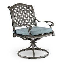Gray Metal Swivel Rocking Patio Chair - Macan-2