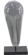 Clearance 19 Inch Ceramic Mask Sculpture On Stand