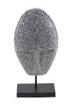19 Inch Ceramic Mask Sculpture On Stand