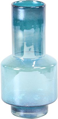 16 Inch Blue Glass Vase