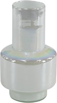 13 Inch White Glass Vase