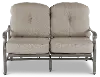 Macan Gray High Back Patio Motion Love Seat