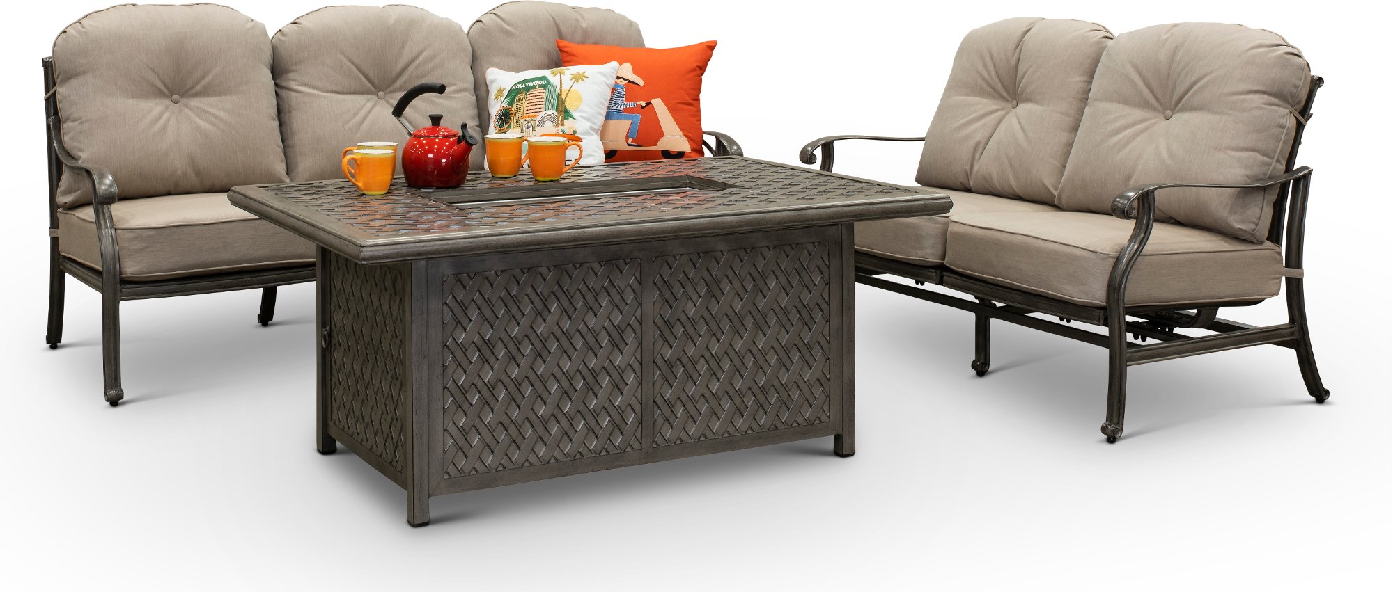 Gray High Back Patio Sofa - Macan-4