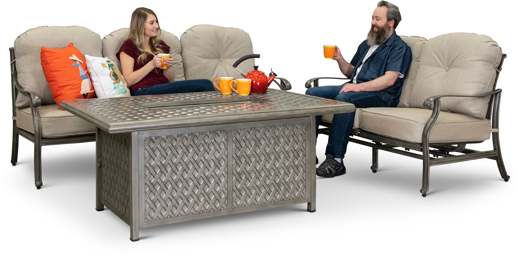 Gray High Back Patio Sofa - Macan-5