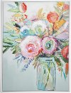 Multi Color Floral Canvas Wall Art In Wood Frame