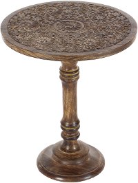 Wooden Carved Traditional Accent Table