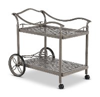 Gray Metal Patio Tea Cart - Macan