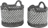 11 Inch Multi Color Polyester Woven Basket With Handles
