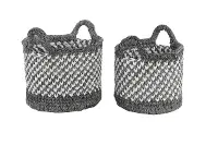 11 Inch Multi Color Polyester Woven Basket With Handles