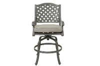 Gray Metal Swivel Patio Counter Height Stool - Macan-2