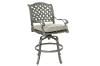 Macan Gray Metal Swivel Patio Counter Height Stool