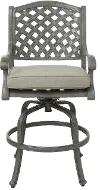 Macan Gray Metal Swivel Patio Counter Height Stool