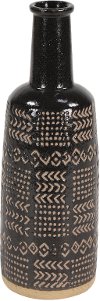 Clearance 15 Inch Black and White Porcelain Vase
