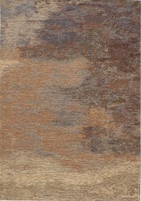 5 x 8 Medium Distressed Beige and Red Area Rug - Cathedral