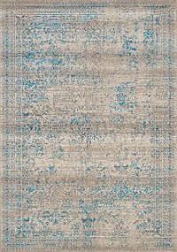 5 x 8 Medium Distressed Gray and Blue Rug - Parlour