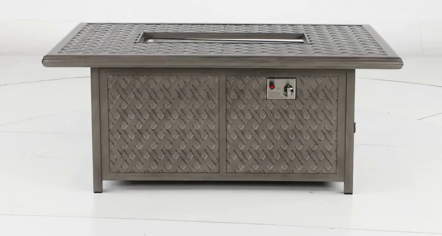 Gray Metal Cast Patio Fire Pit Table - Macan-4