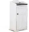 Drew White Wooden Trash Bin with Dark Lid