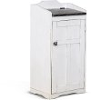 White Wooden Trash Bin with Dark Lid - Drew