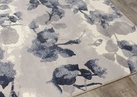 5 x 8 Medium Botanical Cream and Blue Rug - Intrigue -3