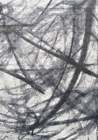 6 x 8 Medium Pastel Scribbles Black and Gray Area Rug - Antika