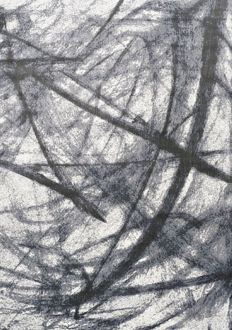 6 X 8 Medium Pastel Scribbles Black And Gray Area Rug Antika