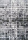 7 x 10 Large Distressed Squares Gray and Black Area Rug - Antika