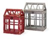 14 Inch Distressed Gray Wood and Glass Terrarium