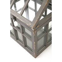 14 Inch Distressed Gray Wood and Glass Terrarium-3