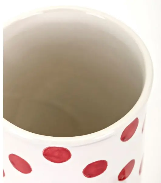10 Inch White Lidded Canister with Red Polka Dots - Berry Patch-2