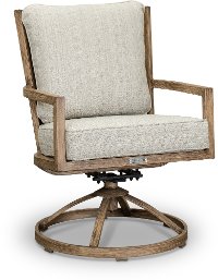 Light Brown Patio Swivel Dining Chair - Trevi