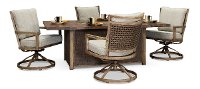 Light Brown Swivel Patio Dining Set - Trevi-2