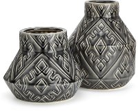 6 Inch Black Ceramic Vase