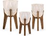 Clearance 11 Inch Ivory Ceramic Vase on Wood Stand
