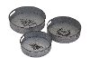 12 Inch Zinc Honeybee Round Tray with Cut Out Handles
