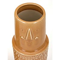 11 Inch Mustard-Tan Ceramic Vase-2