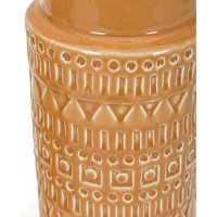 11 Inch Mustard-Tan Ceramic Vase-3